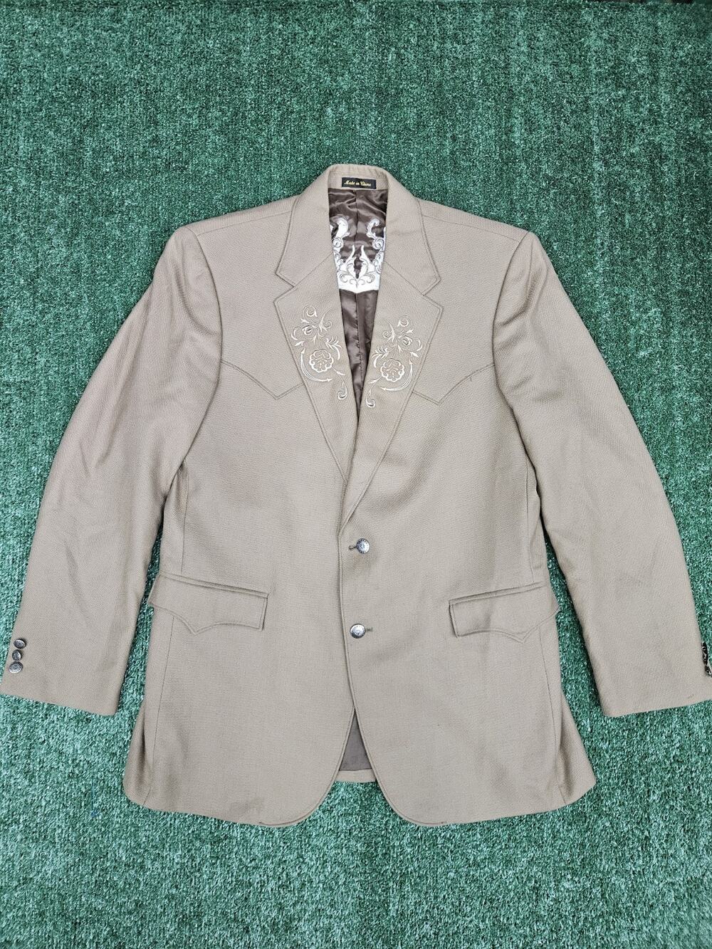Circle S Tan Western Embroidered Sport Coat Men 44L